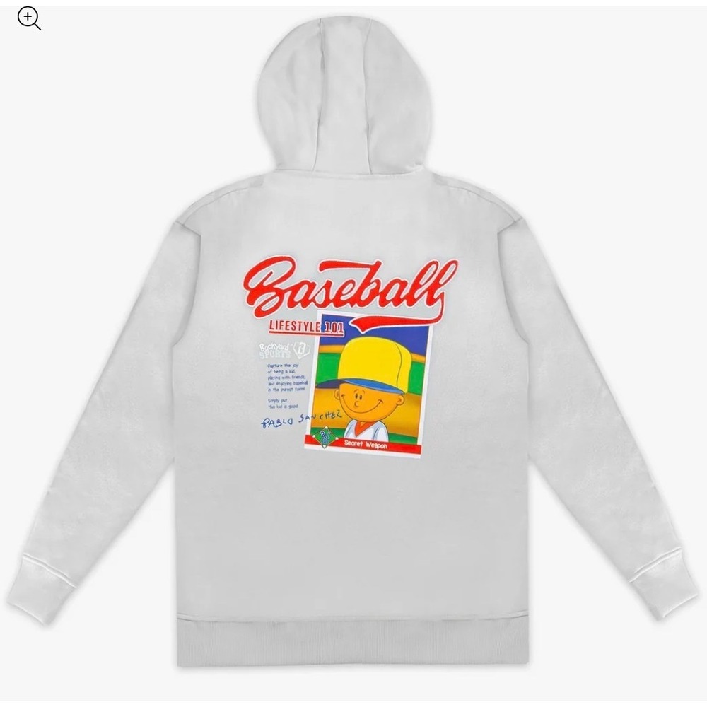 Baseball Lifestyle 101 Backyard Hall of Fame Hoodie Light Gray – Youth XL – NWT